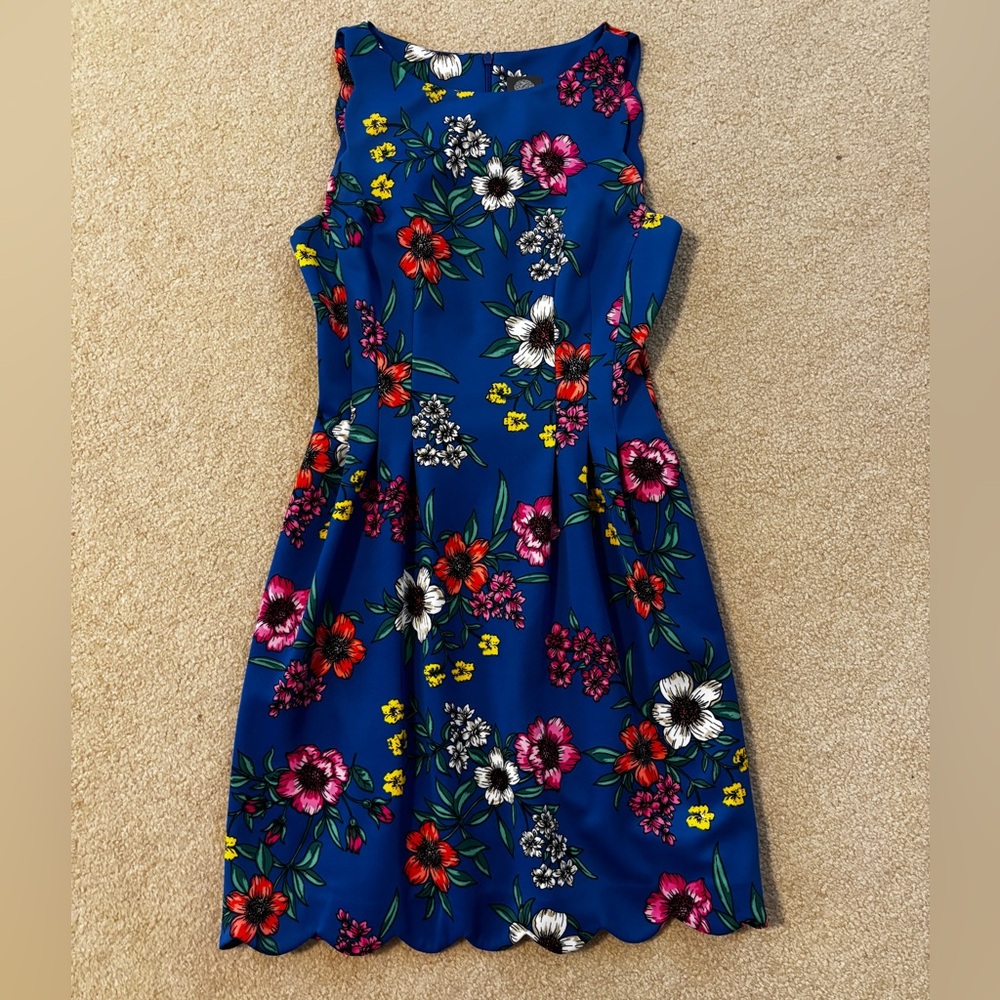 Vince Camuto Floral Blue Dress Size 8